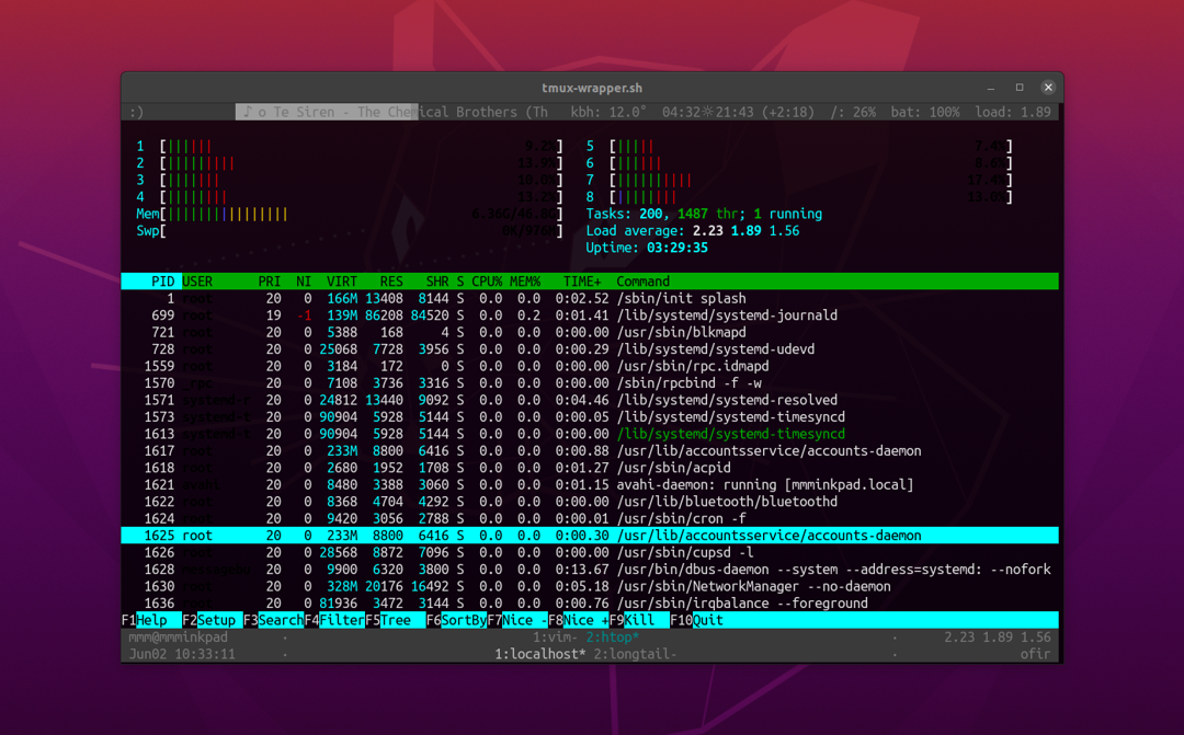Et screenshot af min nye terminal emulator, Alacritty.